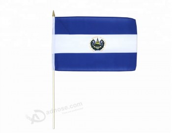Förderung Mini-Landesflagge, El Salvador Hand wehende Flagge, Kunststoff-Stick Hand Flagge