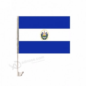Durable and not easy to fade good El Salvador car window flag