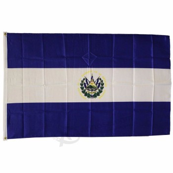 Оптовая продажа шелковой печати 3x5 футов напечатаны дешевые полиэстер 3x5ft сальвадор национальный флаг