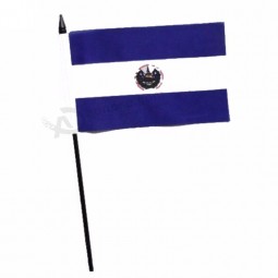 Porzellanfabrik-Versorgungsmaterial El Salvador Handflagge mit Plastik- oder Holzpfosten