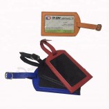 groothandel custom lederen bagagelabel, koffer reizen badge houder bag tag lanyard met id-kaart bagagelabel