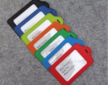 manufacture OEM PU leather cheap price custom travel accessories custom baggage tag luggage tag