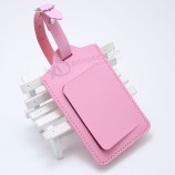 wholesale bulk travel tag party gift pink designer custom logo PU PVC leather luggage tag