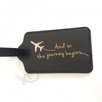 批发标准尺寸标签软PU橡胶标签航空旅行定制带有个人徽标的皮革行李标签