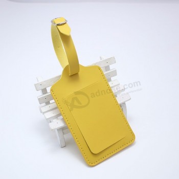 新型行李箱标签PU皮革空白定制品牌大容量行李箱标签，带按扣翻盖