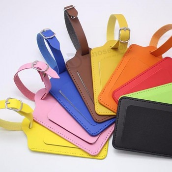 Promotional bulk labels custom brand tag soft pvc rubber durable waterproof luggage tag with loop strap