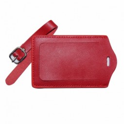 Regalos de devolución promocionales de nueva moda por encargo de varios colores etiqueta de equipaje en blanco de cuero real de calidad en blanco opcional