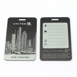 New arrival custom travel suitcase  Tag And building type carbon fiber luggage Tag