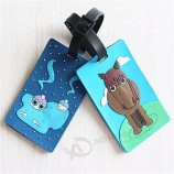 aangepaste reliëf logo reizen cartoon schattige milieuvriendelijke zachte pvc rubber 3d bagage id naamplaatje