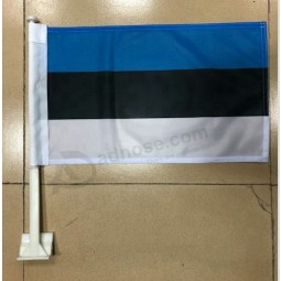 fabbrica vendita bandiera estonia finestra auto con asta in plastica