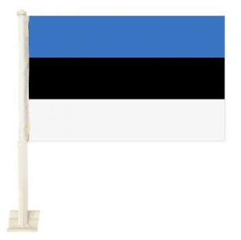 bandera de ventana de coche pequeña estonia de doble cara con asta de bandera