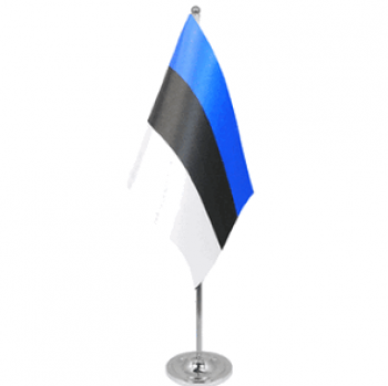 주문 폴리 에스테 에스토니아 테이블 회의 책상 깃발