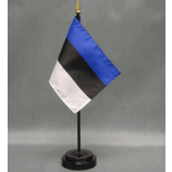 Hot sale polyester Estonia table flag with plastic stand