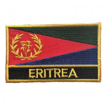 Eritrea Flagge bestickt Reisen afrikanischen Patch Sew-On von Hinterwäldern Barnaby (Eritrea Aufbügeln w / Wörter, 2 