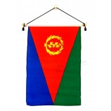 厄立特里亚12“ x18”聚酯墙横幅旗，安装在白桦木横幅杆上的12 x18厄立特里亚墙壁或学校旗帜
