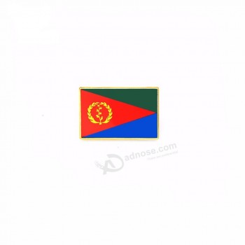 OEM高品质锌合金金属厄立特里亚国家标志纪念品翻领背面金属别针徽章