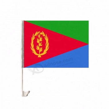 bandera de tela de poliéster de punto al por mayor eritrea bandera del coche para la elección