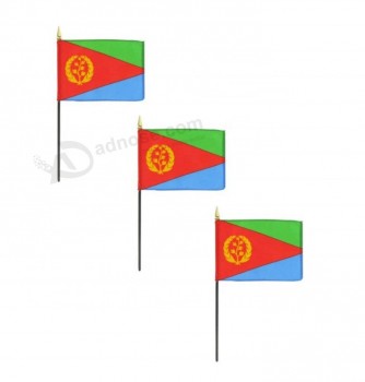 полиэстер Низкая цена Эритрея национальный ручной флаг