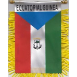 custom equatorial guinea Car rearview window hanging flag