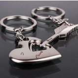 Neuer modischer heißer Verkauf 1 Paar silberner Legierungspfeil Bogenliebesschlüsselanhänger Schlüsselkettenliebhaberring verbindet keychain Geschenk