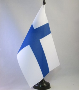 Custom polyester Finland Finnish table meeting desk flag