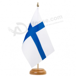 bandera de mesa nacional de finlandia con estampado profesional con base