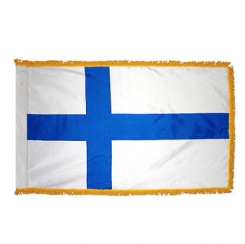 bandera nacional de borla de poliéster finlandia para colgar