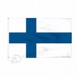 批发100％聚酯纤维FI芬兰蓝色十字架在白色芬兰国旗上
