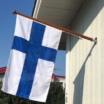 Вязаный полиэстер открытый настенный флаг Финляндии