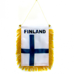 Custom Finland Car Rearview Window Hanging Flag