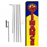 Easy Finance Advertising Rectangle Feather Banner Flag with Pole Kit and Ground Spike for New and Used Auto Dealership Car Lots