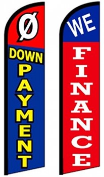 Car dealer windless swooper, feather, banner flag combo Pk 0 down payment - WE finance