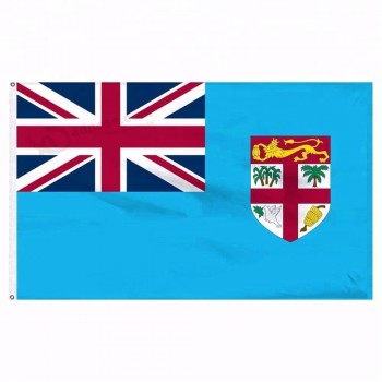 3 * 5ft zeefdruk nationale vlag van Fiji met doorvoertules