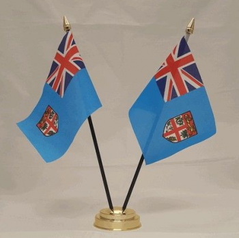 Dos banderas fiji mesa bandera nacional fiji banderas de escritorio