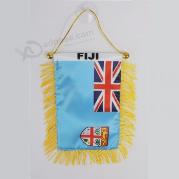 carro nacional de fiji de poliéster pendurado espelho bandeira