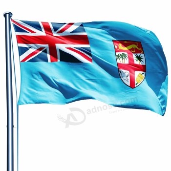 bandera de fiji de país nacional de poliéster de tamaño personalizado de alta calidad