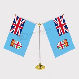 aangepaste fiji doubie kant bureau vlag, vergadering vlag, kantoor vlag