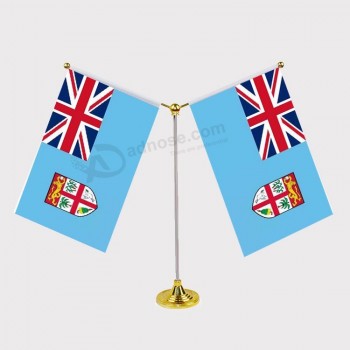 benutzerdefinierte Fidschi Doubie Side Desk Flagge, Meeting Flagge, Büro Flagge