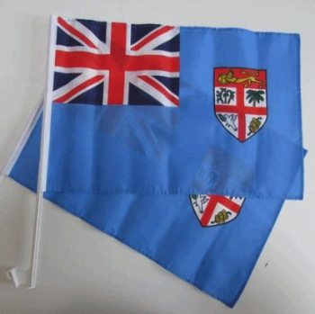Heiße verkaufende 30 * 45cm Fidschi-Autoflagge Fidschi-Autofensterflagge
