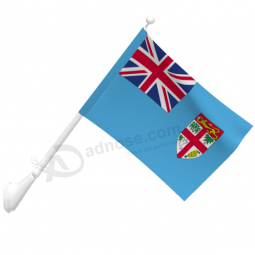 National Country Fiji wall mounted flag with pole