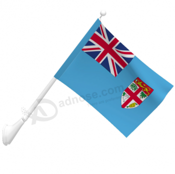 national country fiji wall mounted flag with pole