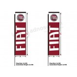 Fiat Automotive Swooper Boomer Rectangular Flag, Kit with 15' Pole and Ground Spike, 3'w x 12'h Flag, Full Color, 2 Kits