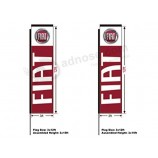 fiat automotive swooper boomer rechteckige flagge, Kit mit 15 'pole und bodenspike, 3'wx 12'h flagge, farbenreich, 2 kits