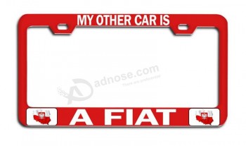 makoroni - MY other CAR IS A fiat polish Rd metal auto license plate frame, license Tag holder