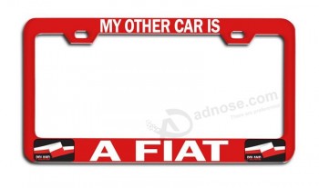 makoroni - MY other CAR IS A fiat polish Rd metal auto license plate frame, license Tag holder