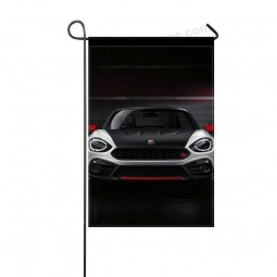 donggan garten flagge abarth fiat vorderansicht schwarz 12x18 zoll (ohne fahnenmast)