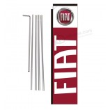 Fiat Auto Dealership Advertising Rectangle Feather Banner Flag Sign with Pole Kit and Ground Spike