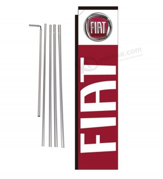 fiat auto dealership advertising rectangle feather banner flag sign with pole Kit and ground spike