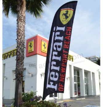 printed business advertising ferrari polyester swooper flag