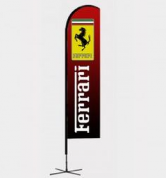 aangepaste logo vliegende ferrari swooper vlag met aluminium paal